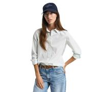 Hemdbluse GANT "REG POPLIN STRIPED SHIRT", Damen, Gr. 42, faded mint, Popeline, Obermaterial: 100% Baumwolle, klassisch, regular fit hüftlang, Langarm, Blusen, mit einer kleinen Logostickerei auf der