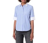 GANT Damen REG Contrast Striped SS Shirt Bluse, Sailor Blue, 42