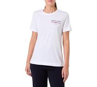 T-Shirt GANT "REG GRAPHIC SS T-SHIRT", Damen, Gr. S, weiß, Single Jersey, Obermaterial: 100% Baumwolle, casual, regular fit, Rundhals, Kurzarm, Shirts, regular fit, Print auf der Brust (16485207-S) we