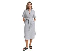 GANT Damen REG Linen Striped Shirt Dress Kleid, Evening Blue, 36