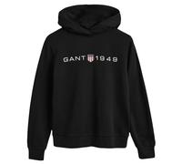 Gant Damen REG Printed Graphic Hoodie Kapuzenpullover, Schwarz, XS