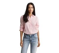 Regular Fit Leinen Bluse mit Streifen Pink 44