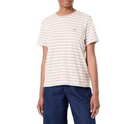 GANT Damen REG Striped Shield SS T-Shirt, Dry Sand, XXL