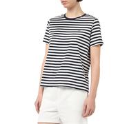 GANT Damen REG Striped Shield SS T-Shirt, Evening Blue, Large