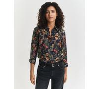 GANT Damen Regular Fit Bluse aus Baumwolle und Seide mit Blumen-Print (42) EVENING Blau