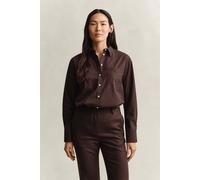 GANT Damen Regular Fit Classic Popeline Bluse (46) DEEP Braun