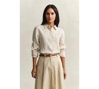 GANT - Regular Fit Leinen Bluse mit Streifen oat beige - Gr. - 40
