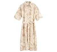 GANT Damen REL Palm Print Linen Shirt Dress Kleid, Dry Sand, 38