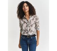 GANT Damen Relaxed Fit Bluse aus Baumwolle und Seide mit Baum-Print (38) Grün