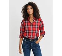 GANT Damen Relaxed Fit Flanellbluse mit Karomuster (34) RUBY Rot