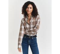 GANT Damen Relaxed Fit Flanellbluse mit Karomuster (42) CREAM