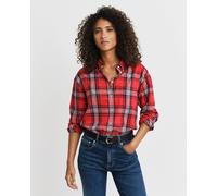 GANT Damen Relaxed Fit Flanellbluse mit Karomuster (44) RUBY Rot