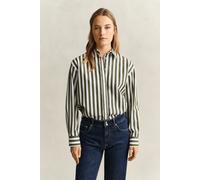 GANT - Relaxed Fit Popeline Bluse mit Streifen country green - Gr. - 40