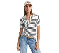 Gant Damen Rib Knit Striped Ss Rugger Polo-Pullover (1er Pack)