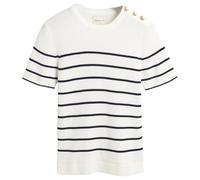 GANT Damen Ribbed Breton C-Neck Pullover, Cream, S