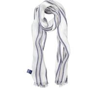 GANT Damen Schal Tuch D2. Linen Striped Scarf, dunkelblau, OneSize