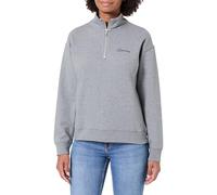 GANT Damen Script Half Zip Sweat Sweatshirt, Charcoal Melange, S