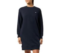 Sweatkleid GANT "SHIELD C-NECK SWEAT DRESS" Gr. S, N-Gr, blau (evening blue) Damen Kleider (30402750-S) evening blue