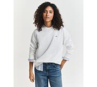Sweatshirt GANT "SHIELD C-NECK SWEAT", Damen, Gr. XXL, weiß (eggshell), Sweatware, Obermaterial: 87% Baumwolle, 13% Polyester, casual, Rundhals, Sweatshirts, Grafische GANT-Stickerei auf der Brust (81