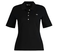 GANT Damen Poloshirt - SLIM SHIELD PIQUE POLO, Halbarm, Knopfleiste, Logo, uni Schwarz XS