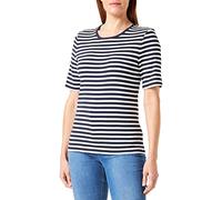 GANT Damen Slim Striped 1x1 Rib T-shirt T Shirt, Evening Blue, L EU
