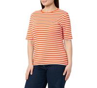 GANT Damen Slim Striped 1X1 Ribbed SS T-Shirt, Marled RED, Large