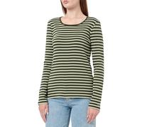 Gant Damen Langarmshirt SLIM STRIPED RIBBED LS, grün, Gr. L