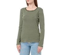 Gant Damen Langarmshirt SLIM STRIPED RIBBED LS, grün, Gr. S