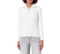 GANT Regular Fit Troyer aus reiner Baumwolle mit Logo-Stitching in Ecru, Größe S