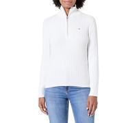 Gant Damen Stretch Cable Half-Zip Sweater Sweatshirt, Eggshell, M EU