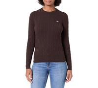 Gant Damen Stretch Cotton Cable C-Neck Pullover, Deep Brown, M EU