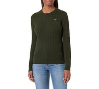 GANT Damen Stretch Cotton Cable C-Neck Pullover, Green Lagoon, XL