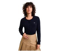 GANT Strickjacke Stretch Cotton Cable Cardigan Zopfmuster Evening Blue L
