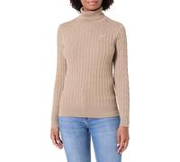 GANT Damen Zopfstrick Rollkragenpullover aus Stretch-Baumwolle (S) TAUPE BEIGE