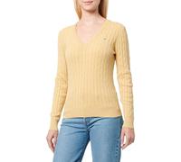 GANT Damen Stretch Cotton Cable V-Neck Pullover, Burnt Wheat, X-Large