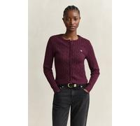 GANT Regular Fit Strickjacke aus Baumwoll-Mix in Bordeaux, Größe XS