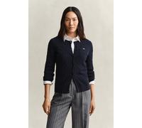 GANT Damen Strickjacke aus Stretch-Baumwolle mit Zopfmuster (XS) EVENING Blau