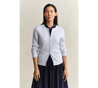 GANT Damen Strickjacke aus Stretch-Baumwolle mit Zopfmuster (XS) LIGHT Blau