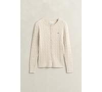 GANT Damen Strickjacke aus Stretch-Baumwolle mit Zopfmuster (XXL) FADED BEIGE