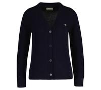 Strickjacke GANT "CLASSIC COTTON CARDIGAN" Gr. S, blau (evening blue) Damen Strickjacken (75590839-S) evening blue