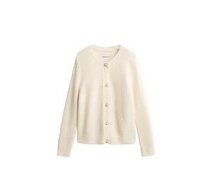 Gant Damen Strickjacke mit Wolle, creme, Gr. M