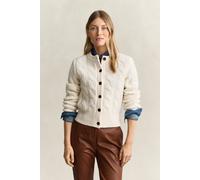 GANT Damen Strickjacke mit Zopfmuster aus Wollmix (XS) CREAM