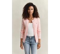 Gant Damen Strickjacke mit Zopfmuster STRETCH COTTON CABLE CARDIGAN Slim Fit, apricot, Gr. L