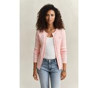 Gant Damen Strickjacke mit Zopfmuster STRETCH COTTON CABLE CARDIGAN Slim Fit, apricot, Gr. S