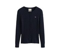 Gant Damen Stretch Cotton Cable Cardigan Strickjacke, Evening Blue, S EU