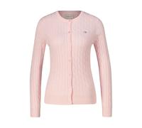 Gant Damen Strickjacke mit Zopfmuster STRETCH COTTON CABLE CARDIGAN Slim Fit, rose, Gr. M