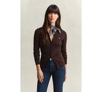GANT - Strickjacke mit Zopfmuster deep brown - Gr. - XL