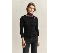 GANT Damen Strickjacke mit Zopfmuster (XS) Schwarz