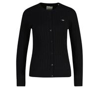 GANT Damen Strickjacke - STRETCH COTTON CABLE CARDIGAN, Zopfstrick, Logo Schwarz 2XL