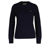 GANT Damen Strickpullover - CLASSIC COTTON C-NECK, Rundhals, Feinstrick, Baumwolle Blau (Evening Blue) 2XL